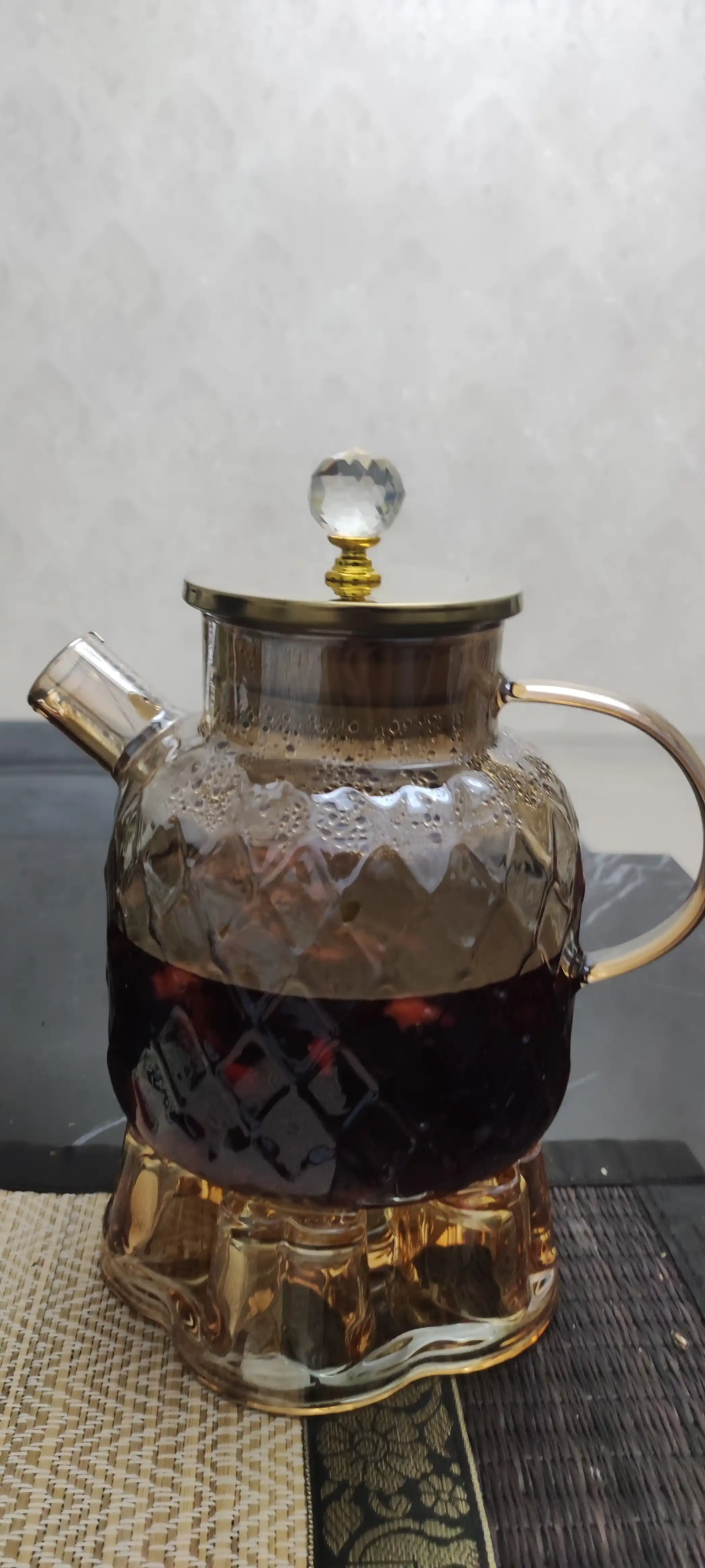 Подставка под чайник стеклянная, для подогрева чая