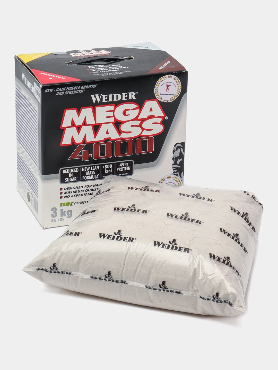 Гейнер с креатином Mega Mass 4000 WEIDER, 3 кг купить по низким ценам в ...
