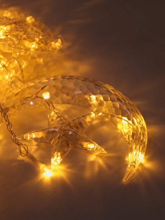 Yangi yil uchun Gulchambar pardasi "Yulduz va oy", 3.5 m, 138 LED