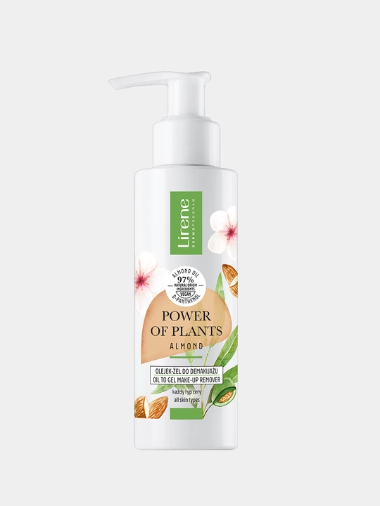 Yog'-ko'pik makiyajni ochirish uchun Lirene Power of Plants, bodom bilan, 145 ml - 