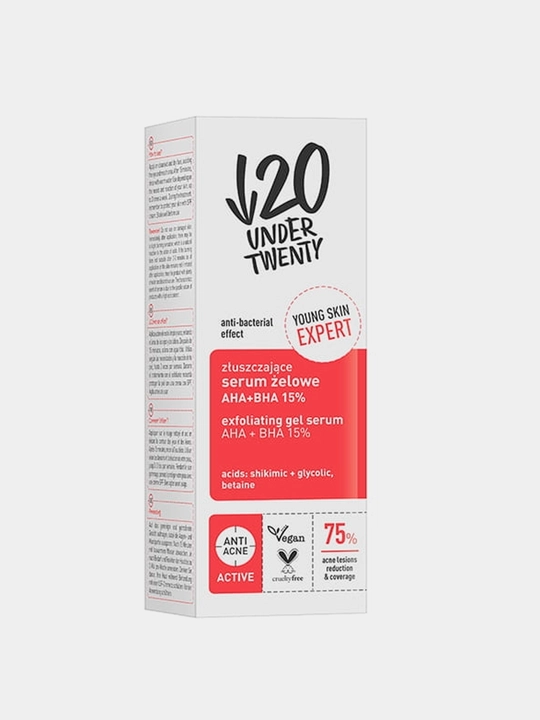 Yuz uchun zardob Lirene Under Twenty AHA+BHA 15%, 30 ml - 