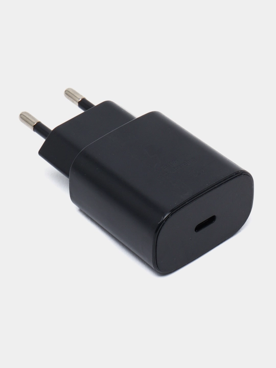 Адаптер Samsung с функцией быстрой зарядки 25W, Type-C, чёрный, в комплекте шнур