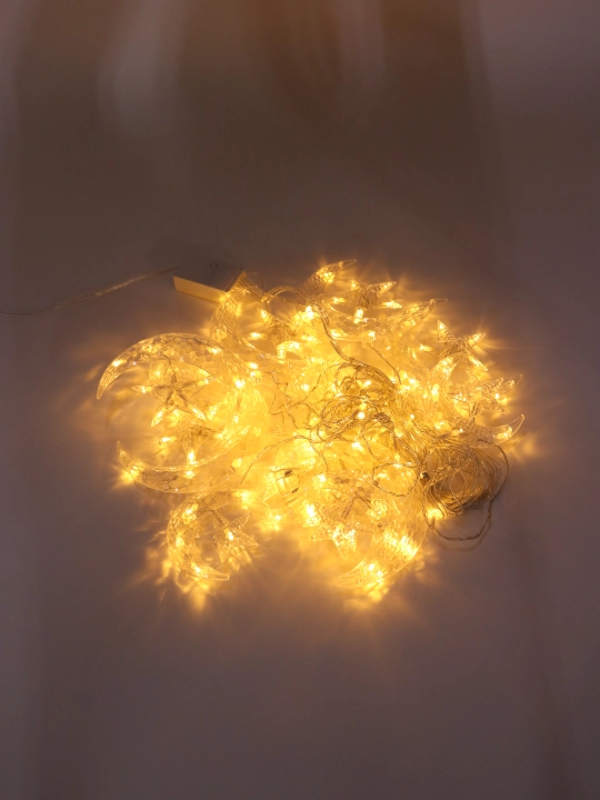Гирлянда штора "Звезда и Луна", Новогодняя, 3.5 м, 138 LED