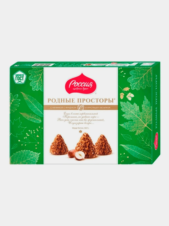 Konfetalar shokoladli Rossiya - shchedraya dusha! Mahalliy joylar funduk bilan, 180 g - 
