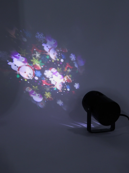 Yangi yil LED LED projektori yangi yil naqshlari bilan RGB projektori
