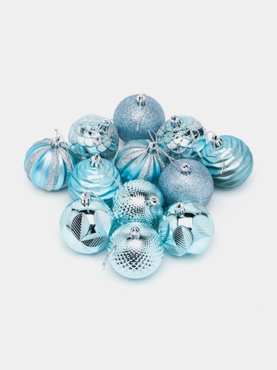 Набор новогодних игрушек, 12 штук — 4HOMTOY-2670579-БИРЮЗ