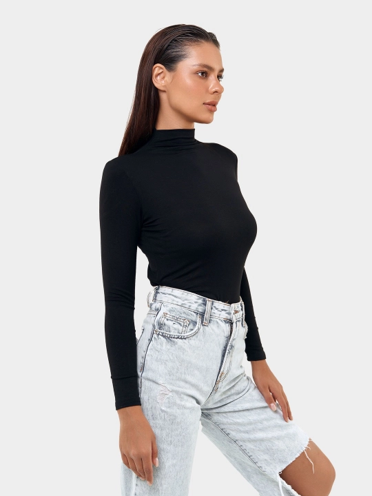 Ayollar uchun vodolazka, asosiy uzun yengli kofta, tomoqli, yopishib turadigan, S–XL