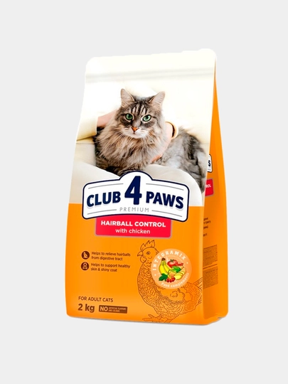 Корм для кошек Club 4 Paws Hairball, 300г — PANDAV-P0C80AE