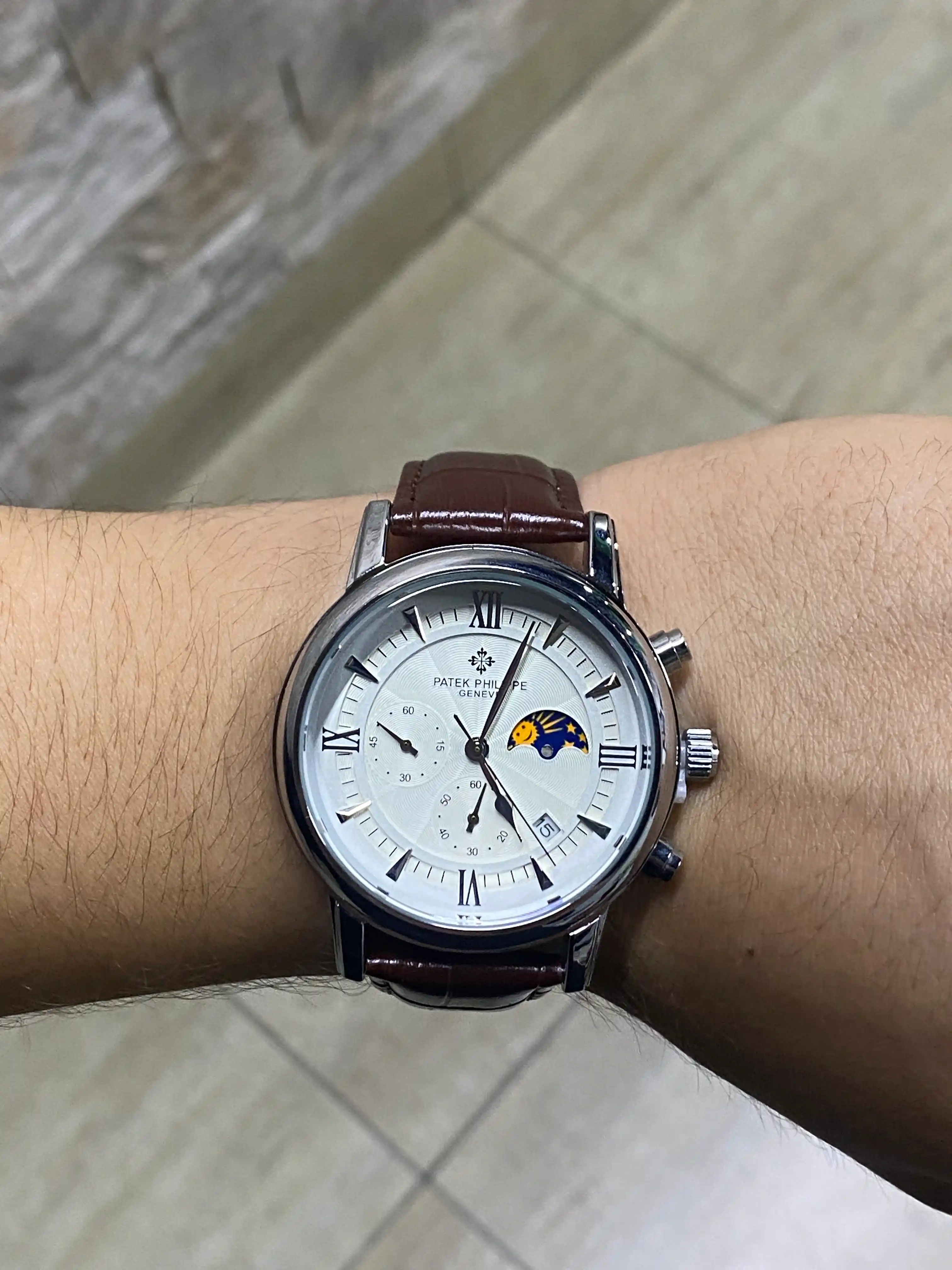 Наручные часы для мужчин Patek Philippe, день-ночь и секундомер