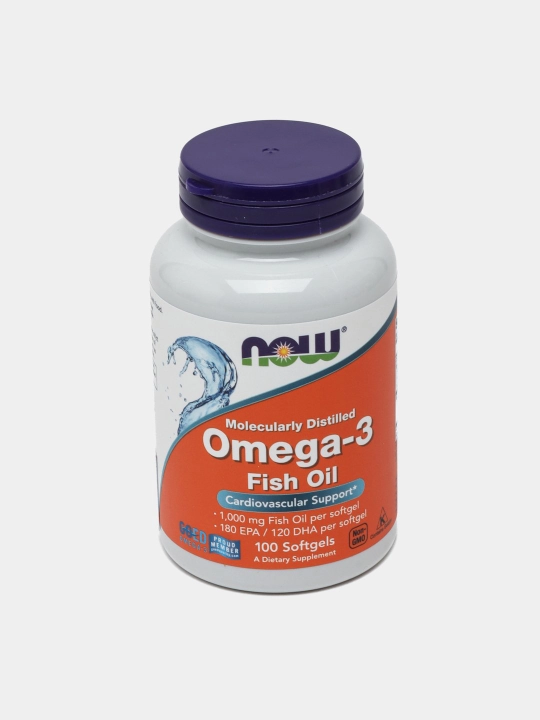 Baliq yog'i Now Foods, Omega-3, Fish Oil, 1000 mg, 100 kapsula