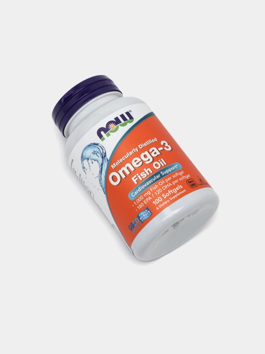 Baliq yog'i Now Foods, Omega-3, Fish Oil, 1000 mg, 100 kapsula