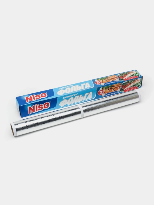 NISO alyuminiy folga o‘ta chidamli, kengligi 7,5 m, uzunligi 45 sm