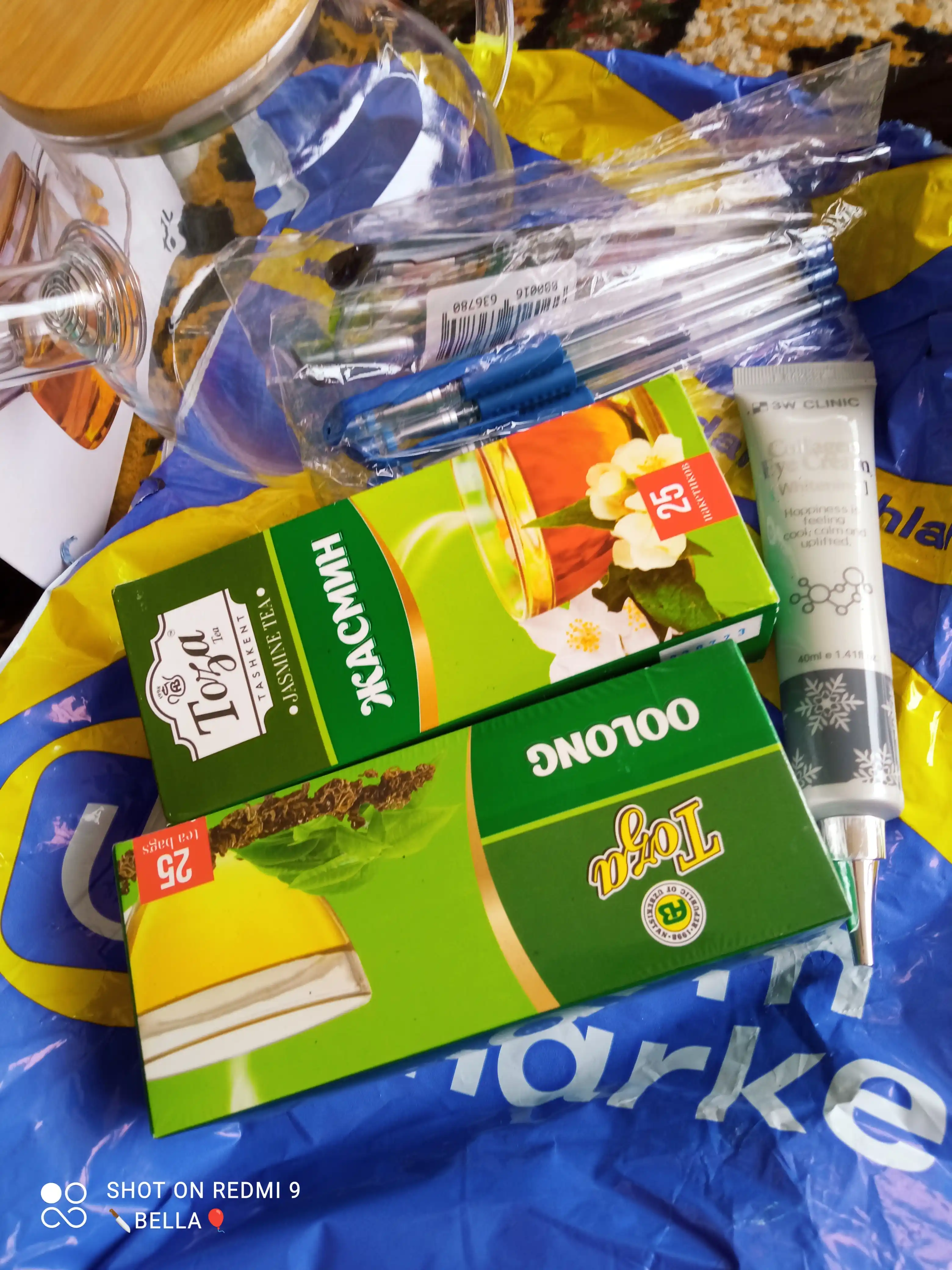 Ko'k choy Toza Oolong bilan, paketlangan, 25 dona