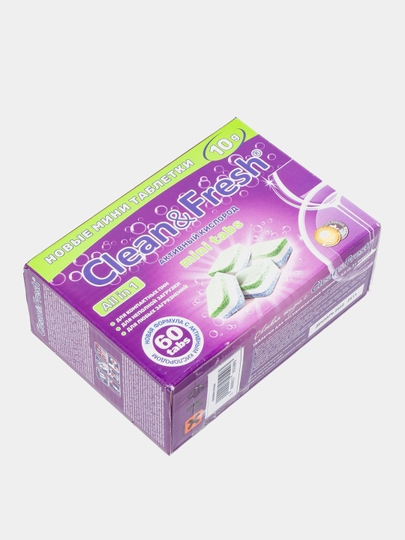 Idish yuvish mashinalari uchun tabletkalar Clean & Fresh mini tabs, 10 g, 60 dona
