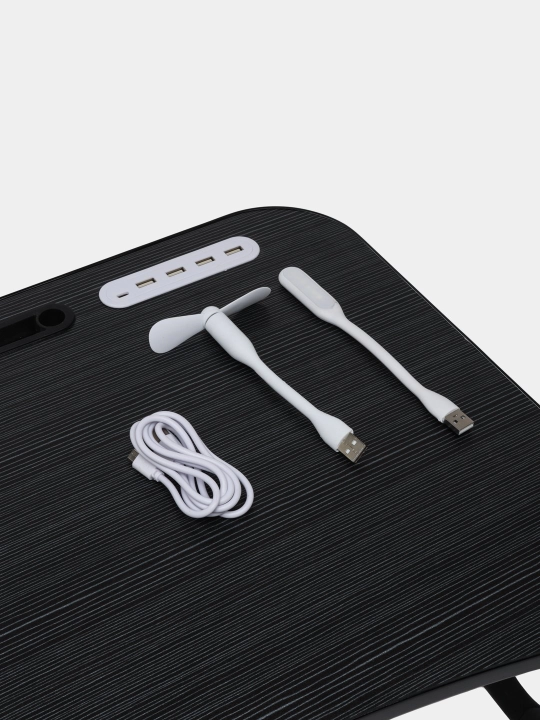Подставки для ноутбуков + USB порт, LED фонар, парта для учебы, складной стол, 60*40*28 см