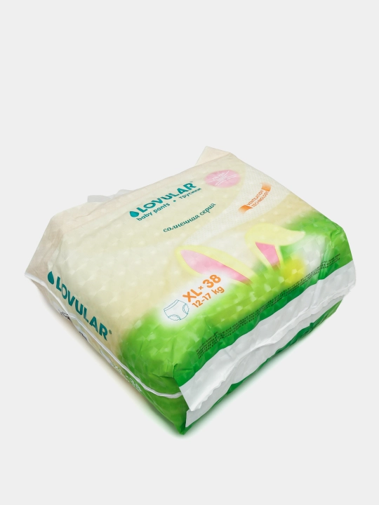 Lovular Quyoshli seriya taglik-ishtonchasi, XL o'lcham, 12-17 kg, 38 ta, havo o'tkazuvchan