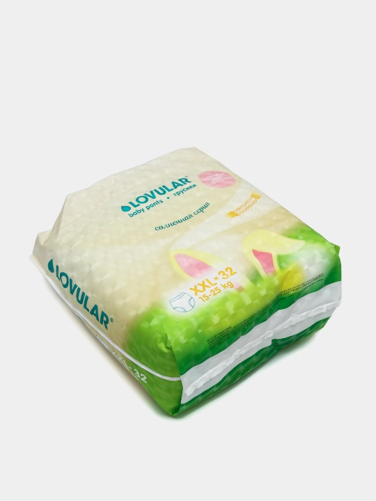 Lovular Quyoshli seriya taglik-ishtonchasi, XXL 6 o'lcham 15-25 kg, 32 ta, havo o'tkazuvchan