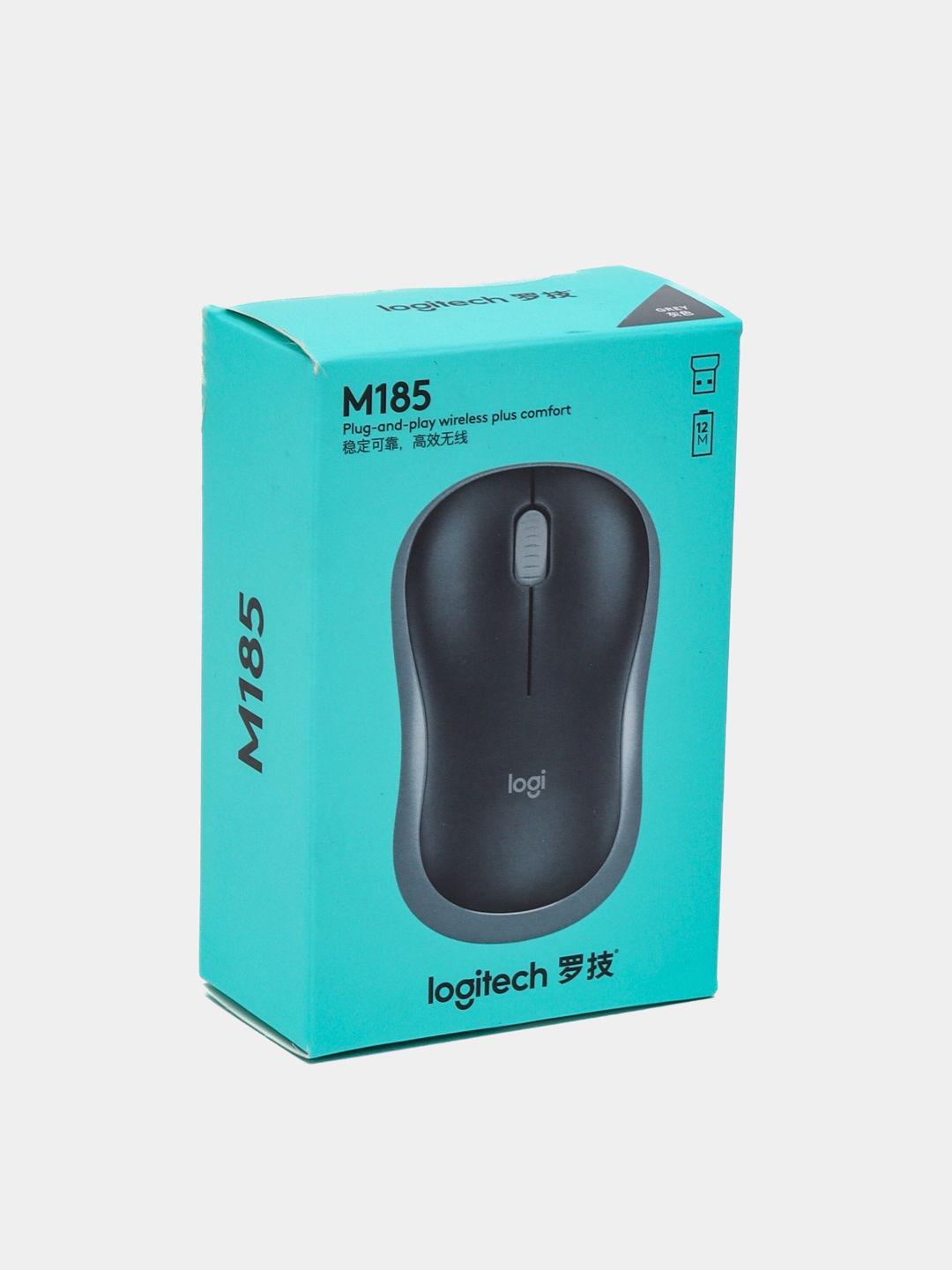 Logitech M185 simsiz, ixcham sichqoncha, kulrang