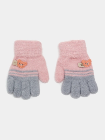 Зимние детские перчатки, 4-8 лет — SHOPUZK-QOLQOP-РОЗОВ