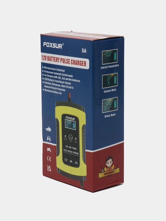 Зарядное устройство Foxsur 12V- 5A, для всех типов аккумуляторов