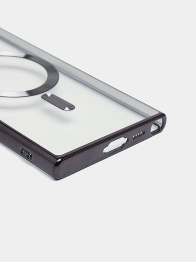G'ilof MagSafe Samsung S20/21/22/23/24 Plus/Note/Fe/Ultra uchun shaffof, silikon