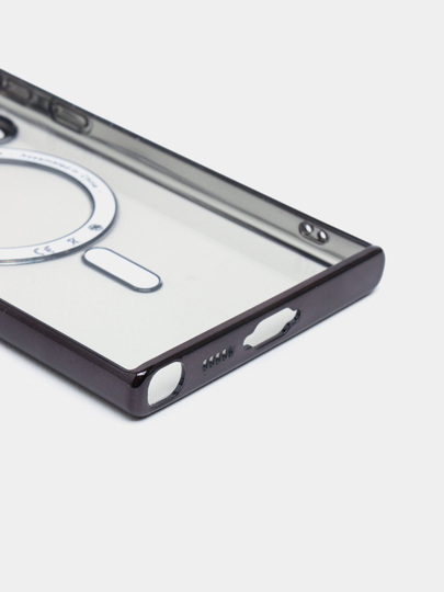 G'ilof MagSafe Samsung S20/21/22/23/24 Plus/Note/Fe/Ultra uchun shaffof, silikon