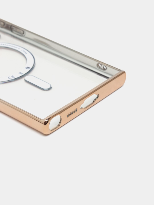 G'ilof MagSafe Samsung S20/21/22/23/24 Plus/Note/Fe/Ultra uchun shaffof, silikon