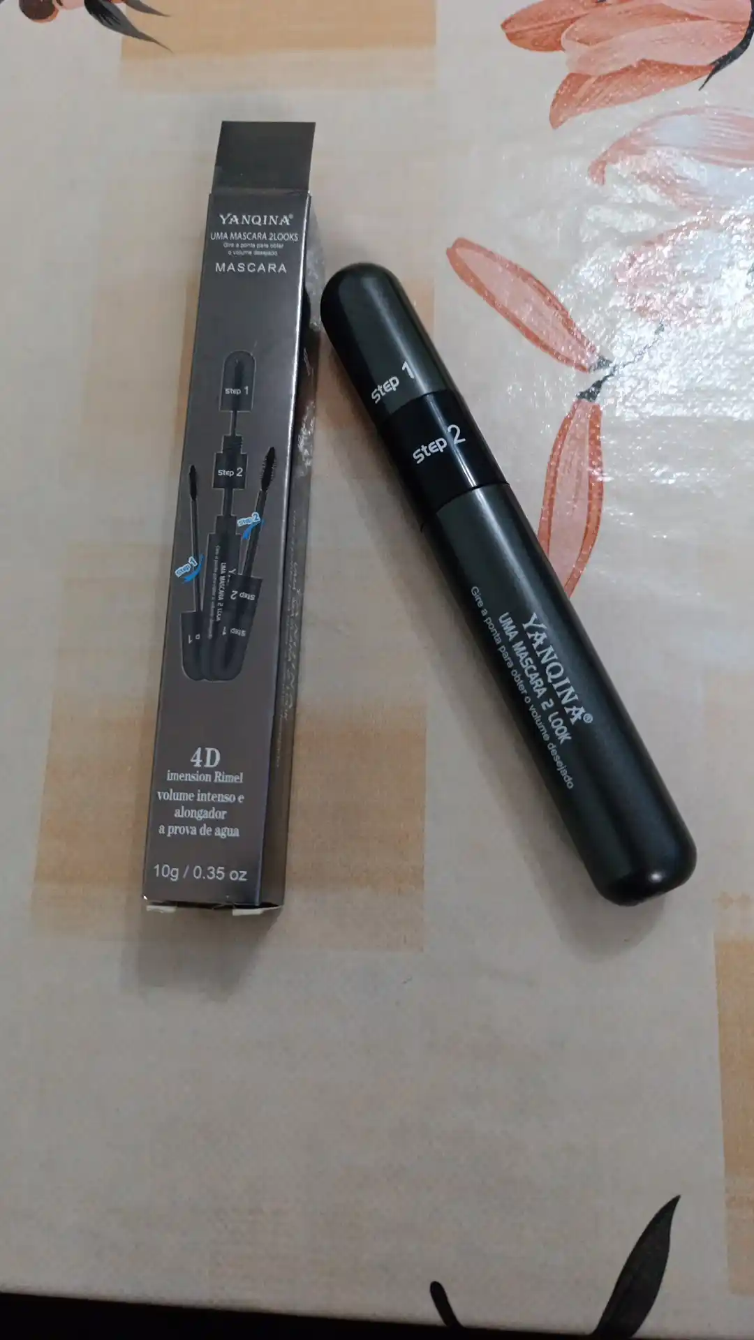 Kipriklar uchun tush 4D professional, suvga chidamli, qora, 2 ta cho'tka, 10 g