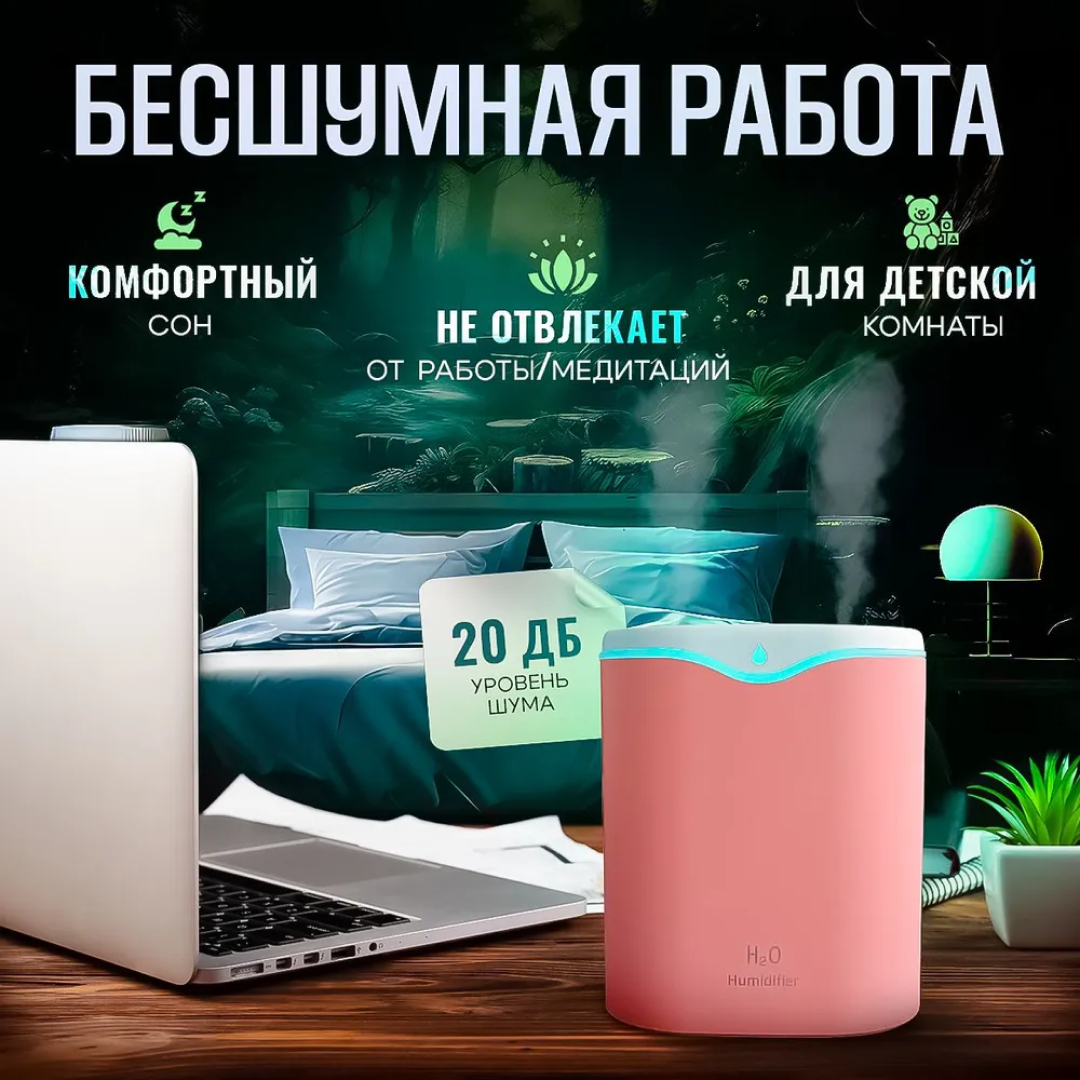 Увлажнитель воздуха с двойным распылителем, ультразвуковой, 2 л купить ...