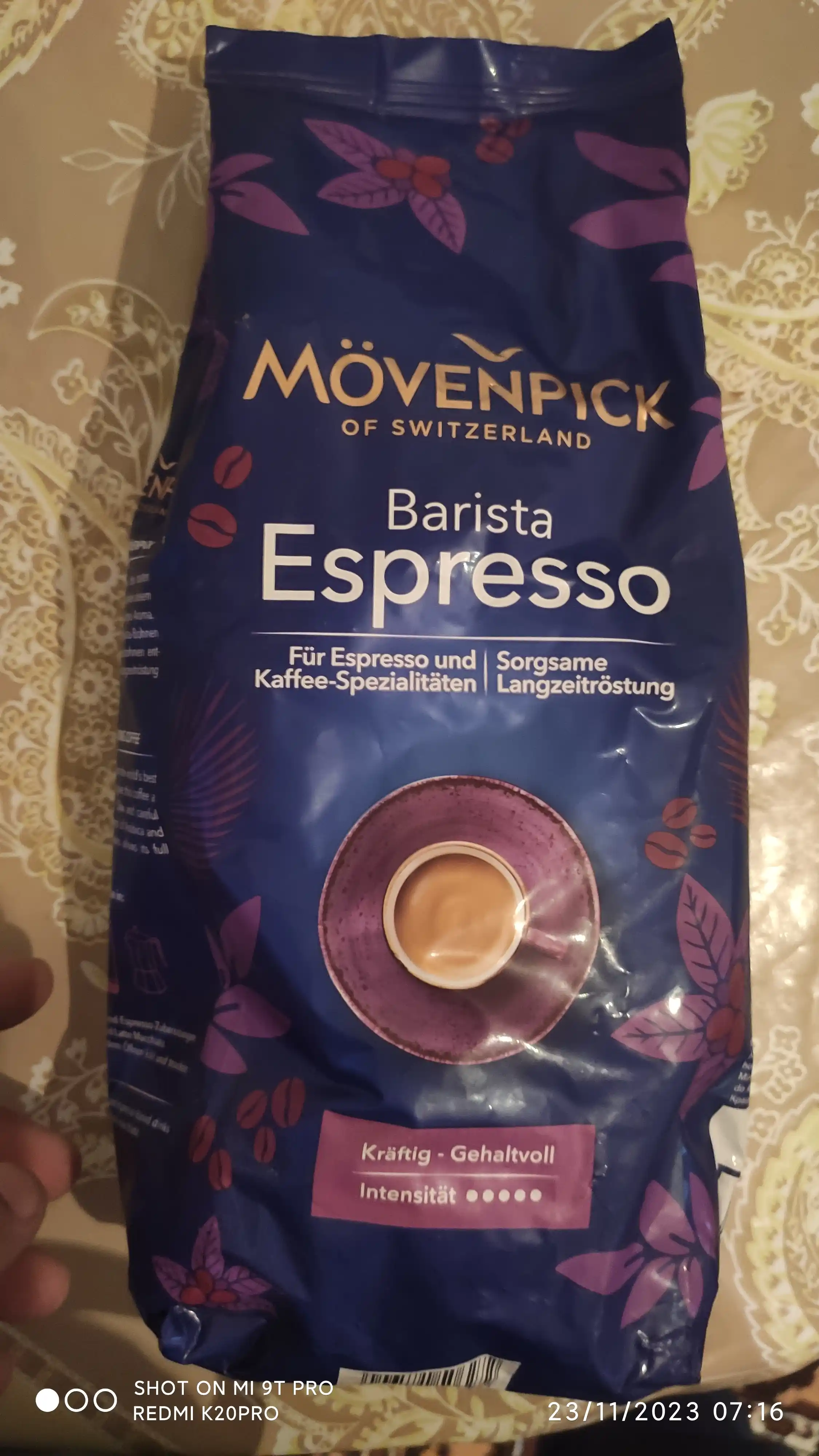 Qahva donalari, Movenpick Espresso, 1000 g, Germaniyada ishlab chiqarilgan