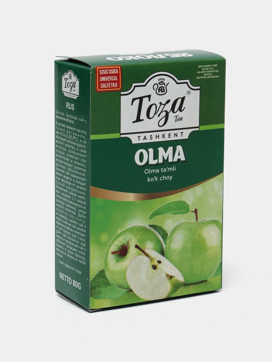 Зелёный чай Toza, со вкусом яблока, 80 гр