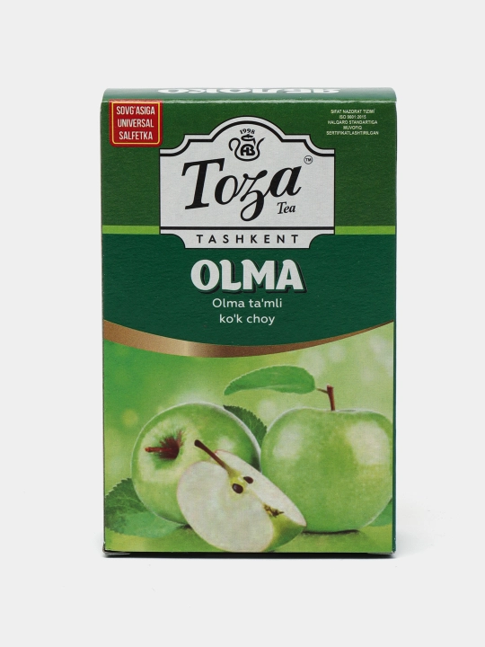 Зелёный чай Toza, со вкусом яблока, 80 гр - 