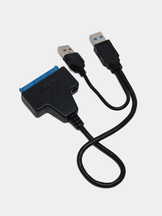 SSD HDD аdapter SATA USB - USB 3.0 qattiq diskni + ikkita USB quvvatini ulash uchun