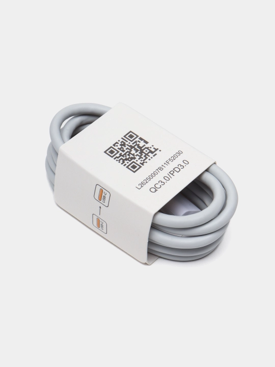 Kabel Type-C va Type-C, 3 A, tezkor zaryadlashni qo'llab-quvvatlaydi PD 3.0, 1 m - 
