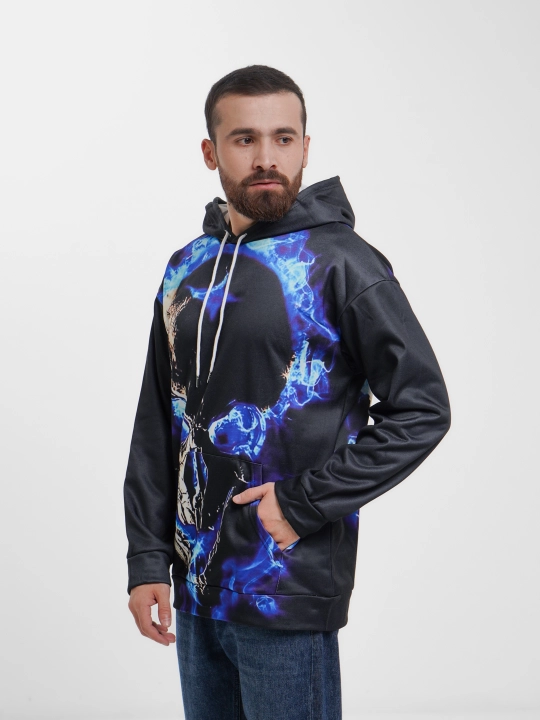 Qalin bosilgan katta hajmli qalpoqli uniseks mikrofiber qalpoqli xudi - 