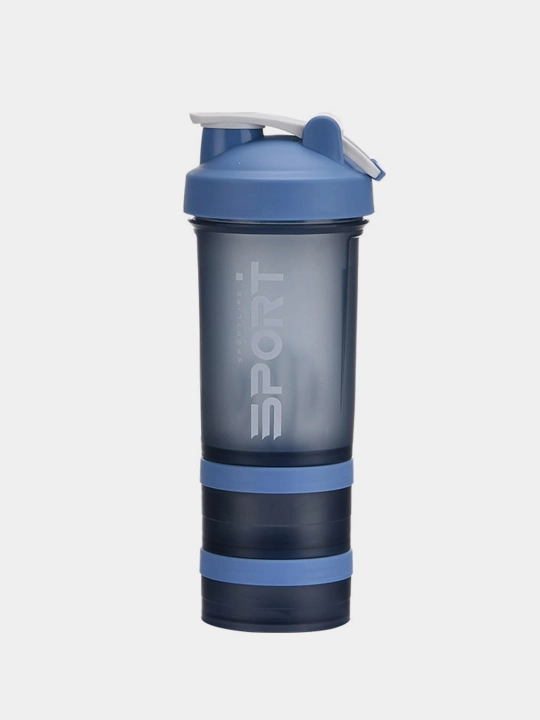 Sport uchun shayker butilka, spiral va protein uchun idishi bilan, 450 ml