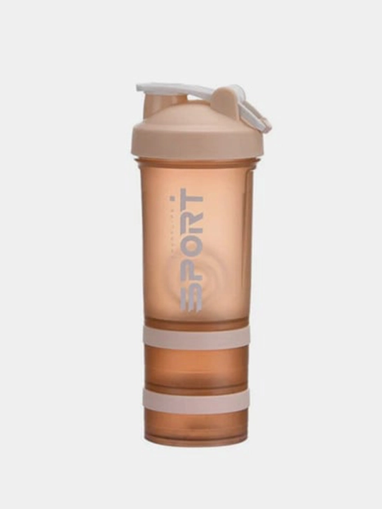 Sport uchun shayker butilka, spiral va protein uchun idishi bilan, 450 ml