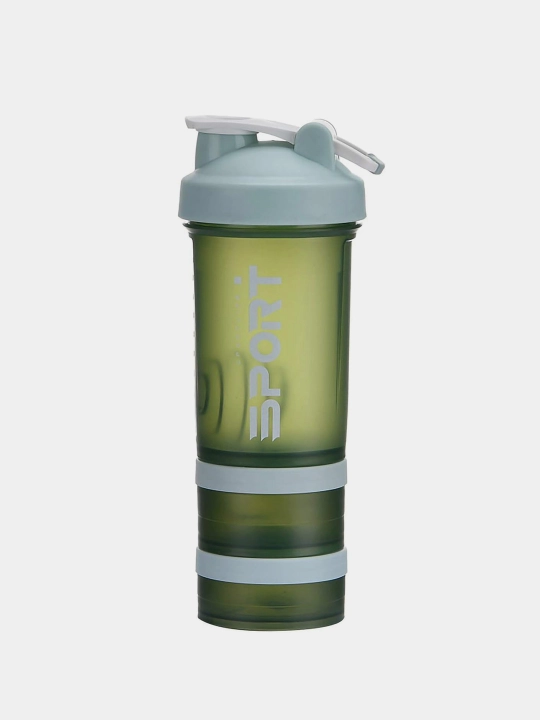 Sport uchun shayker butilka, spiral va protein uchun idishi bilan, 450 ml