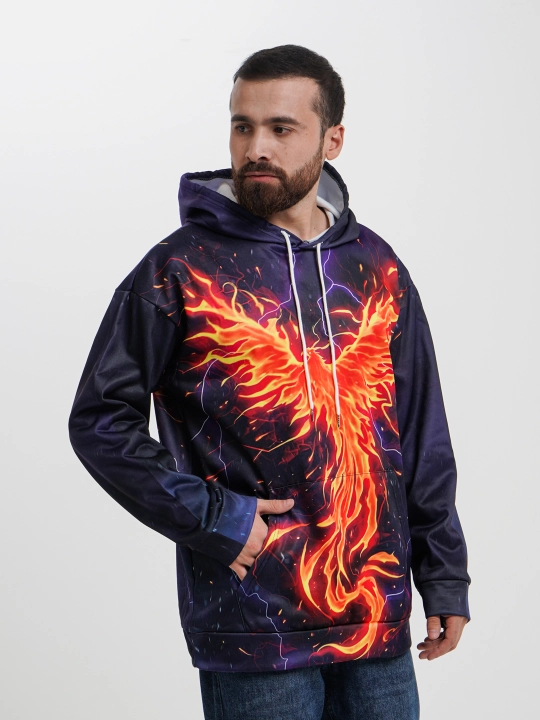 Tolstovka-hudi, bosma bilan, issiq, oversayz, unisex, mikrofibradan, kapyushon bilan - 