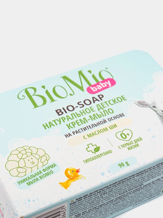 BioMio Baby Bio kremli sovun, Shea yog'i bilan ekologik toza, 90 g