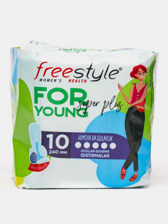 Free Style For Young Super Plus gigienik prokladkalar, 10 dona - 