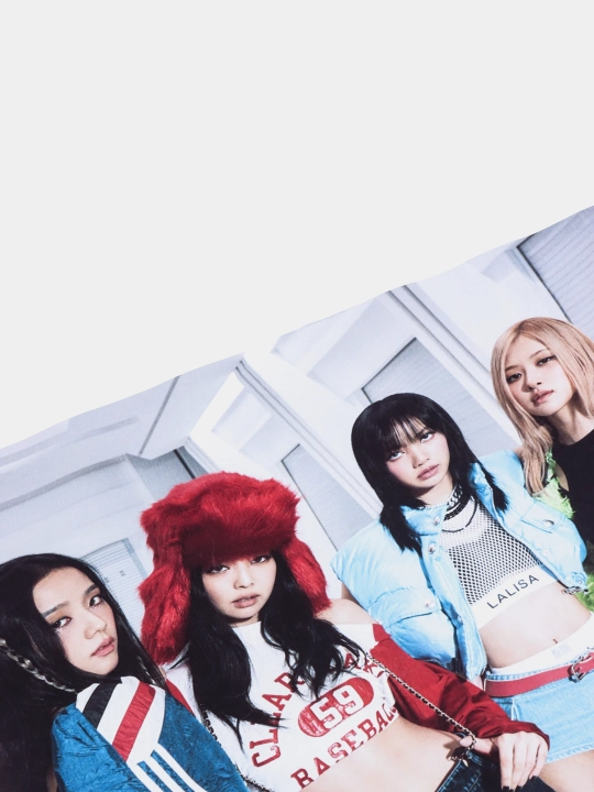 Pop guruhi bilan plakat Black pink, musiqiy guruh Black pink, A3