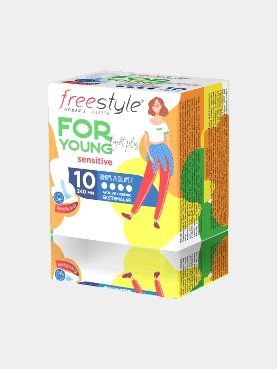 Прокладки гигиенические Free Style For Young Sensitive Light Plus, 10 шт - 