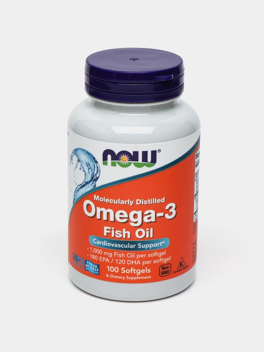 Baliq yog'i Now Foods, Omega-3, Fish Oil, 1000 mg, 100 kapsula