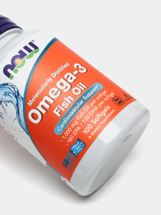 Baliq yog'i Now Foods, Omega-3, Fish Oil, 1000 mg, 100 kapsula
