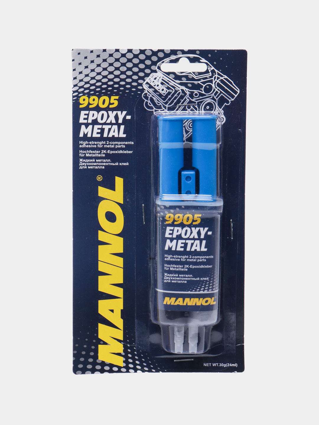 Клей эпоксидный двухкомпонентный Mannol Epoxy-Metal и Plastic 9905, 30 ...