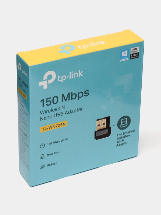 Адаптер сетевой USB wifi Tplink 725N 150Mb - 