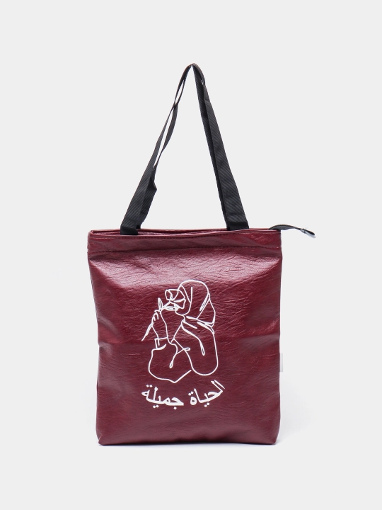 Ayollar uchun sumka-shopper, yelkama, eko charm - 