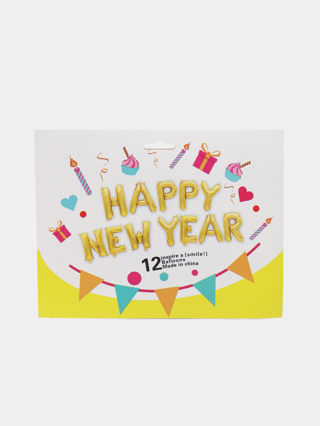 Растяжка Happy New Year, золотого цвета - 