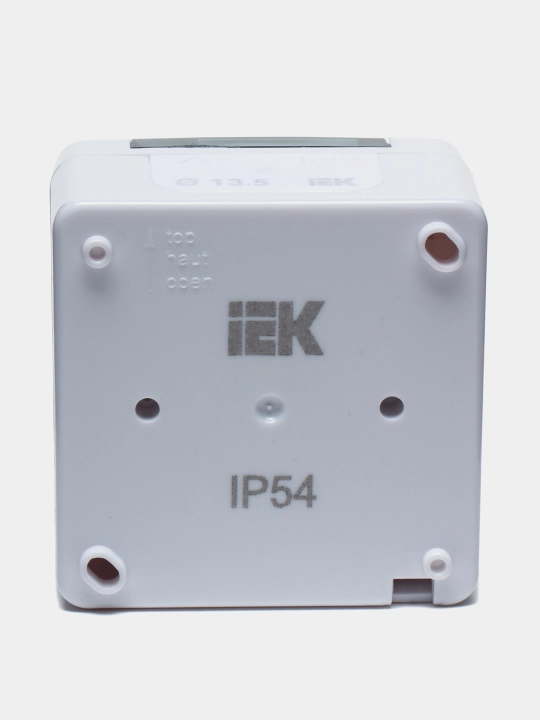 Розетка 1-местная, с заземляющим контактом, открытой установки IP54, цвет крышки: дымчатый